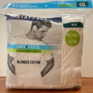 Stafford 4-Pack Men's Big & Tall Dry+Cool Breathable Mesh Crew-Neck T-Shirts-BIG